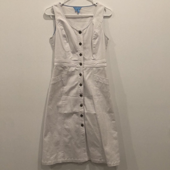 Draper James EUC White Denim Button Down Dress 🤍 - Picture 4 of 10